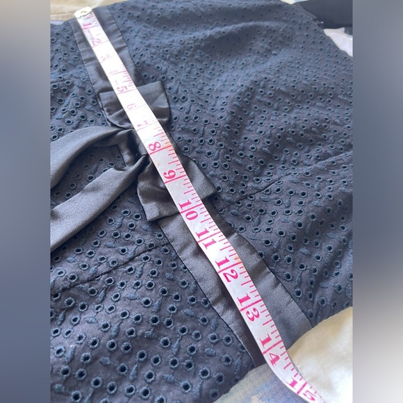 VIF Paris Womens Black Ribbon Bow Fit and Flare Preppy Feminine Midi Dress Small - Picture 8 of 9